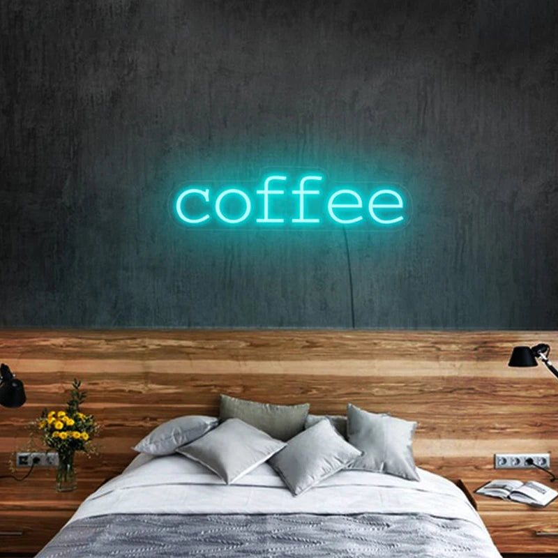 Coffee Neon Sign - LED Wall Light for Café & Room Decor