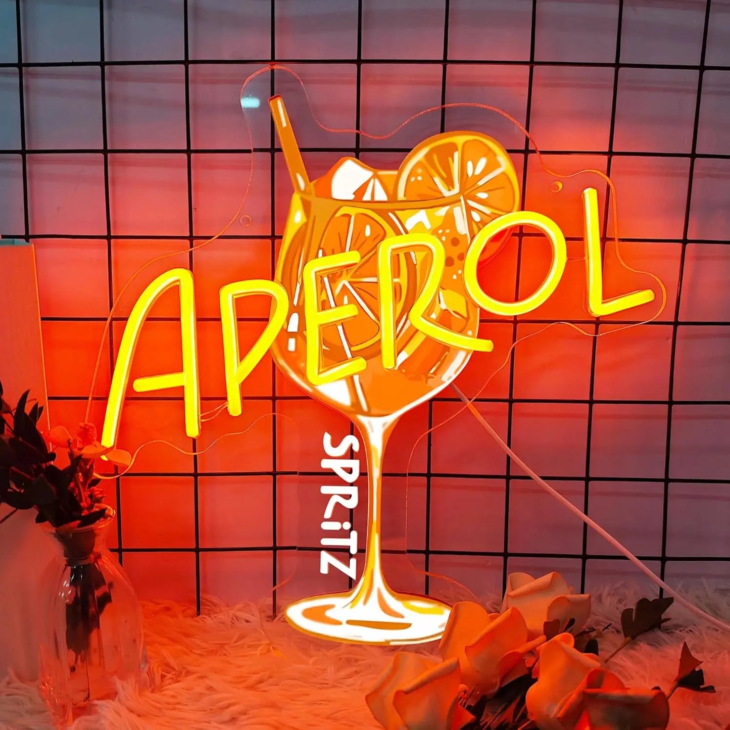 Aperol Spritz Neon Sign LED Cocktail Wall Light