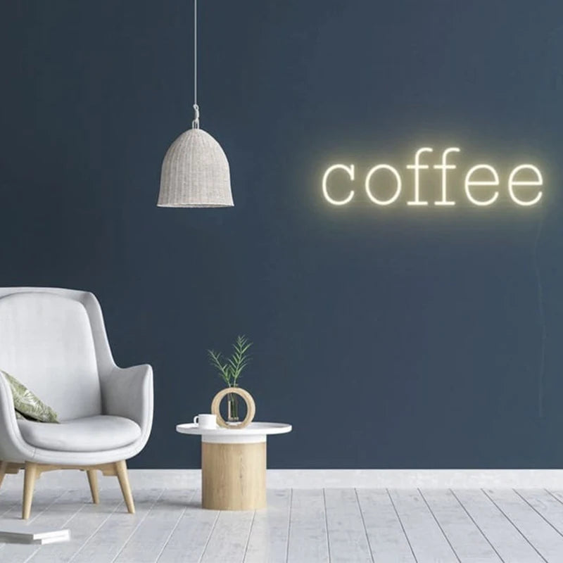 Coffee Neon Sign - LED Wall Light for Café & Room Decor