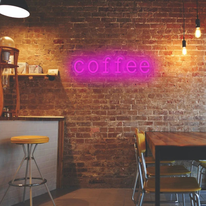 Coffee Neon Sign - LED Wall Light for Café & Room Decor