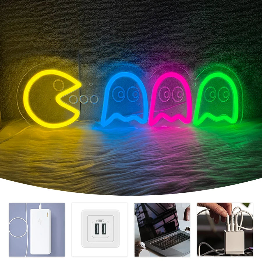 Game Neon Sign - LED Wall Light for Gaming Room