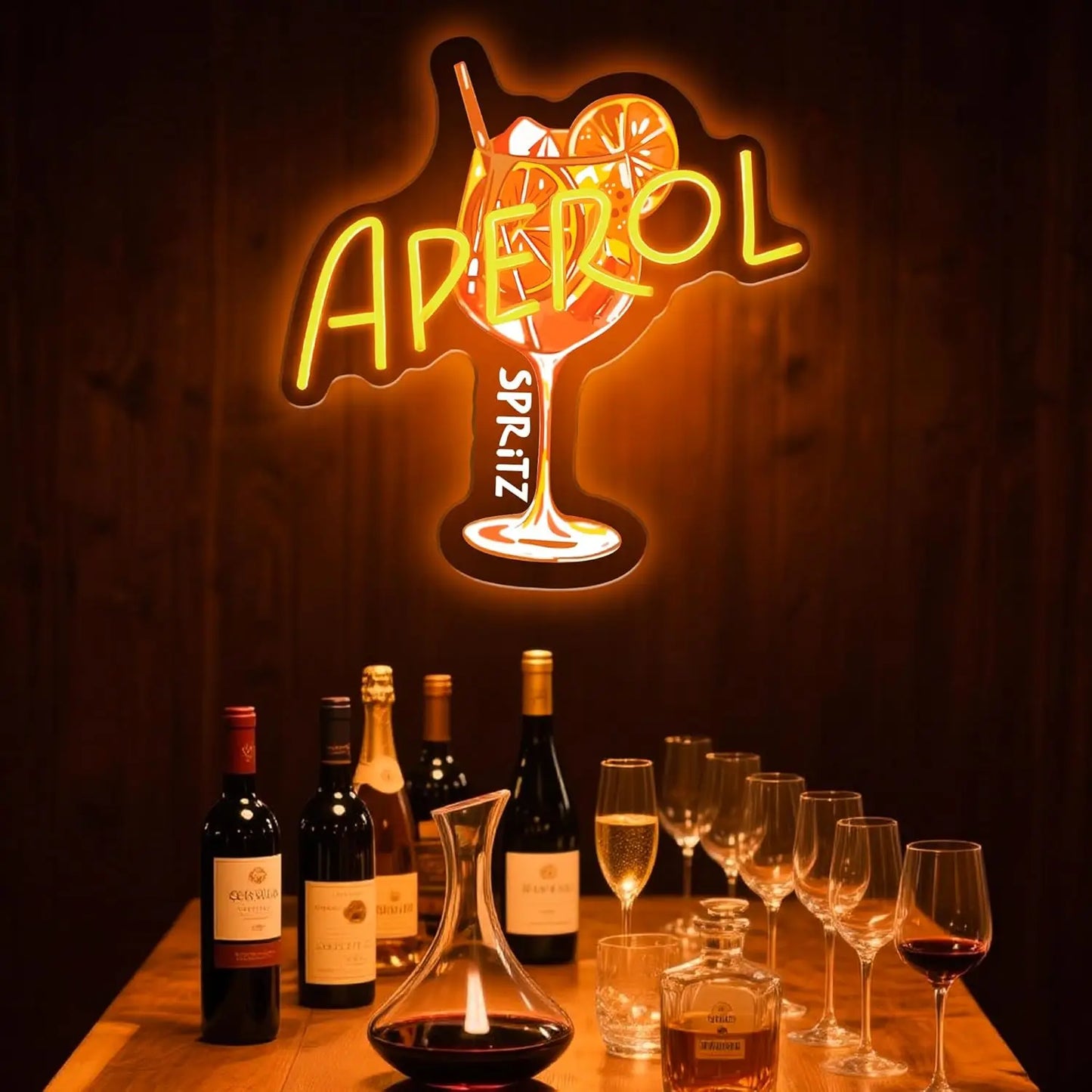 Aperol Spritz Neon Sign LED Cocktail Wall Light