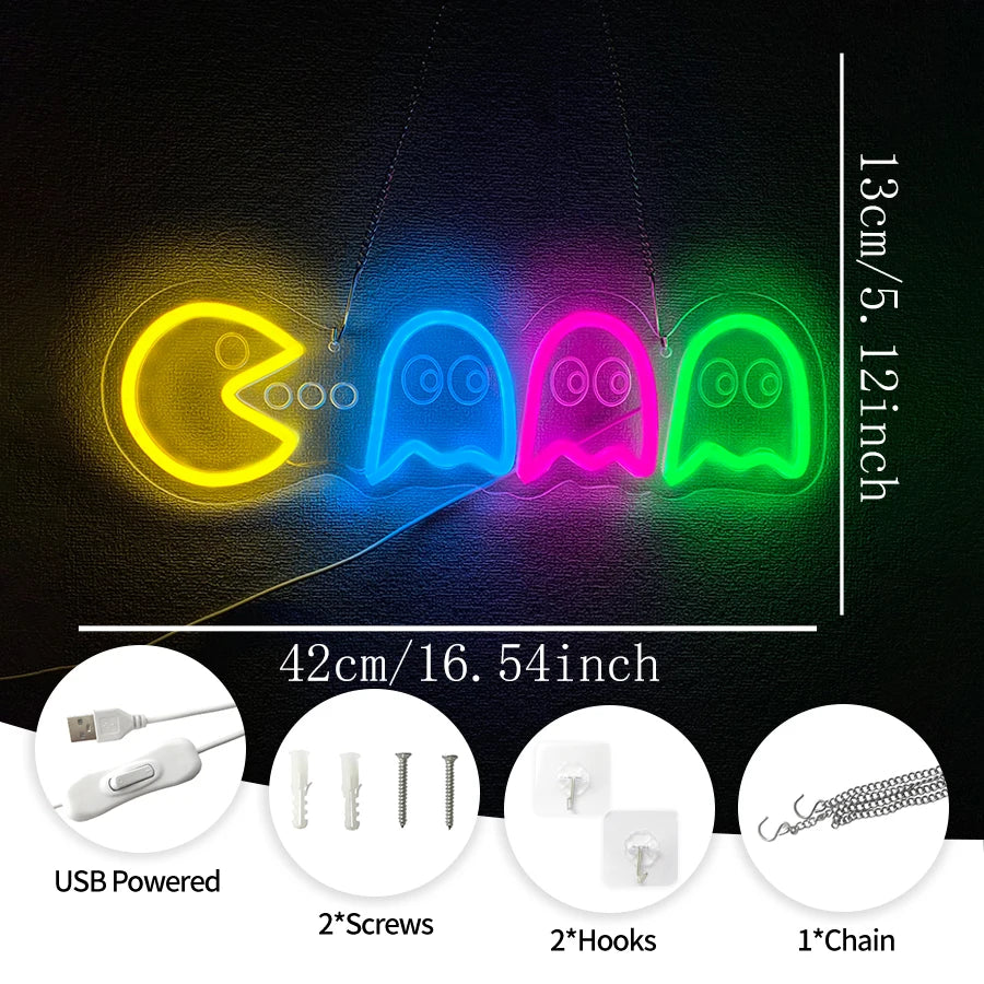 Game Neon Sign - LED Wall Light for Gaming Room