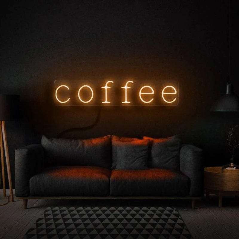 Coffee Neon Sign - LED Wall Light for Café & Room Decor