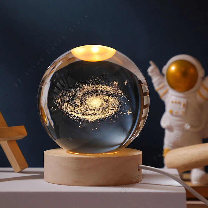 3D Crystal Ball Galaxy Lamp- LED Night Light