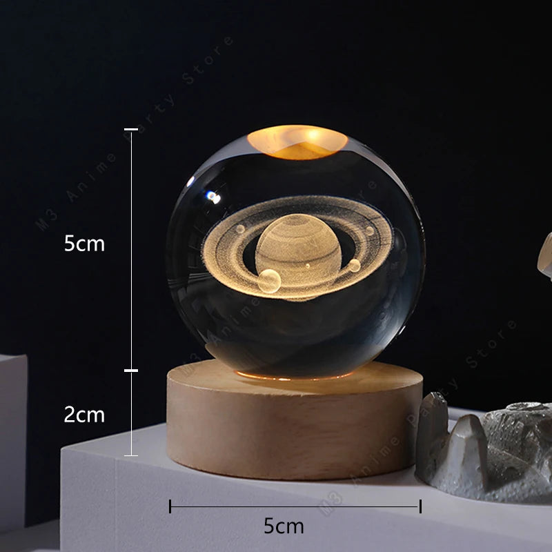 3D Crystal Ball Galaxy Lamp- LED Night Light
