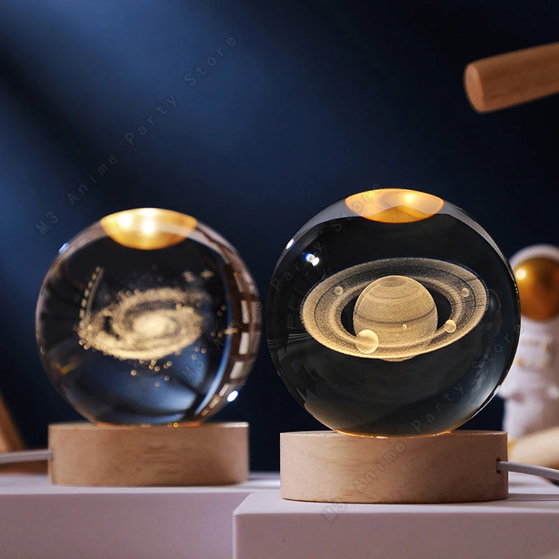 3D Crystal Ball Galaxy Lamp- LED Night Light