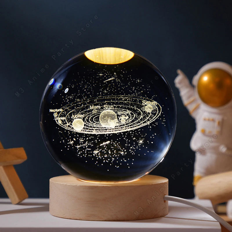 3D Crystal Ball Galaxy Lamp- LED Night Light