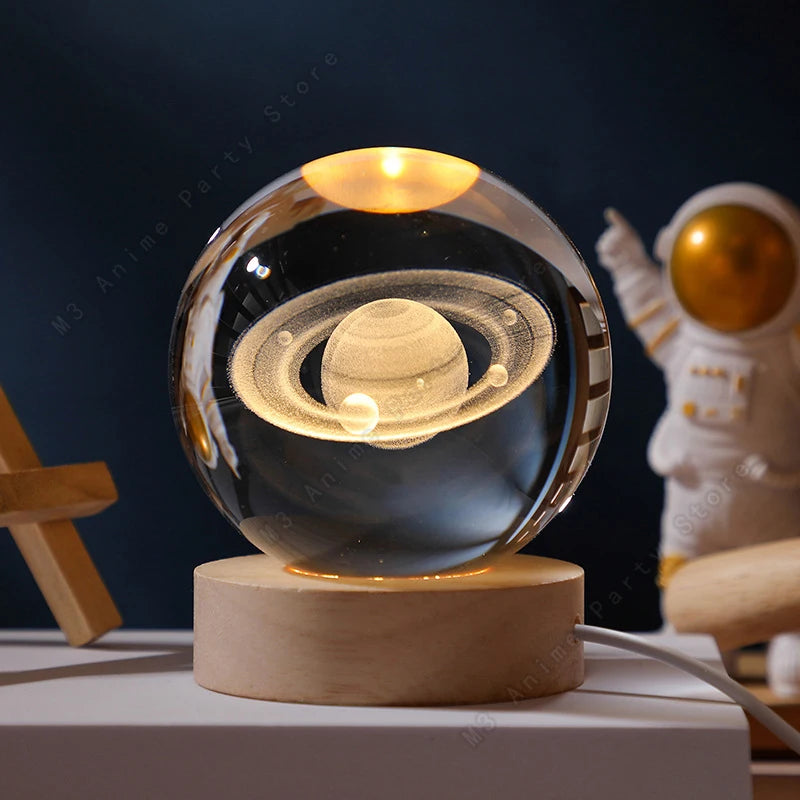 3D Crystal Ball Galaxy Lamp- LED Night Light