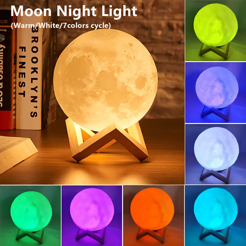 3D Moon Lamp - LED Galaxy Night Light
