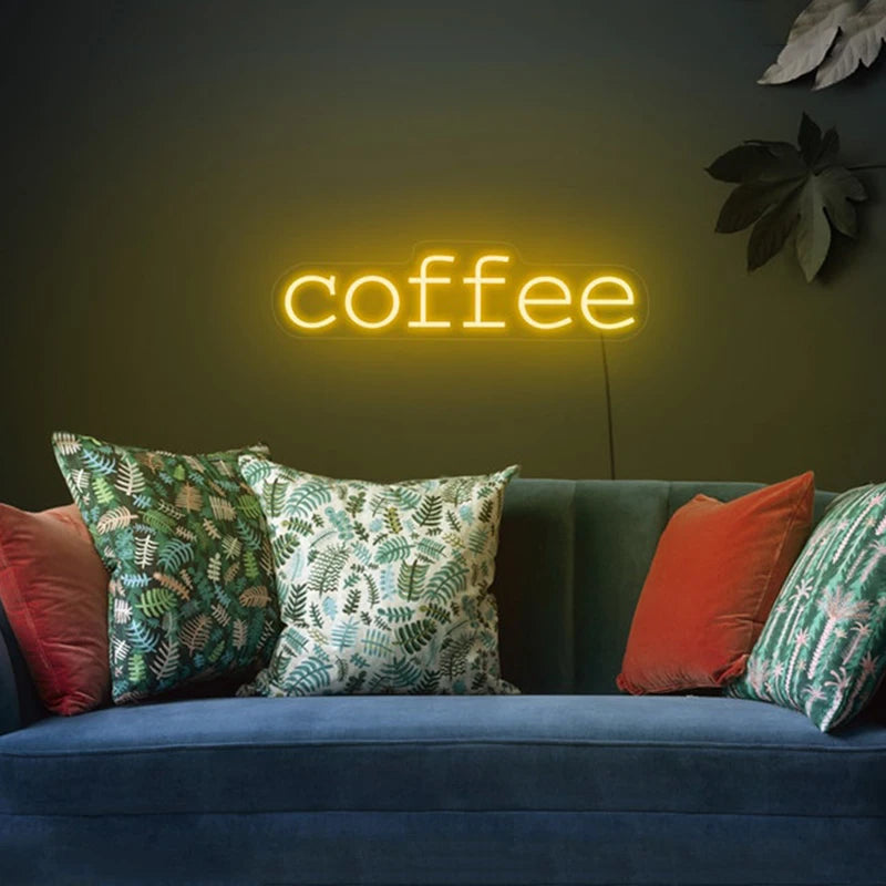 Coffee Neon Sign - LED Wall Light for Café & Room Decor